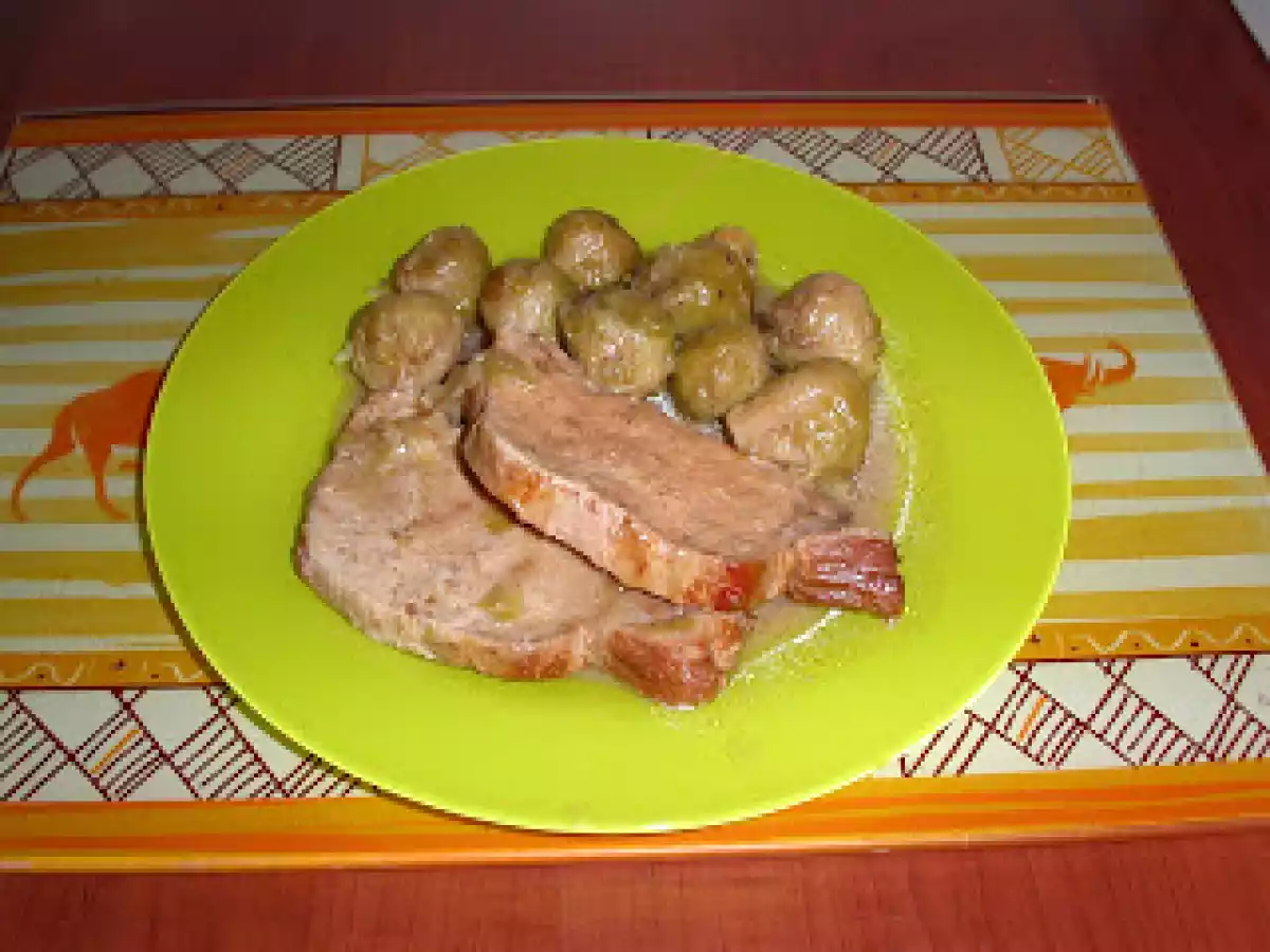 Rôti de porc aux choux de bruxelles