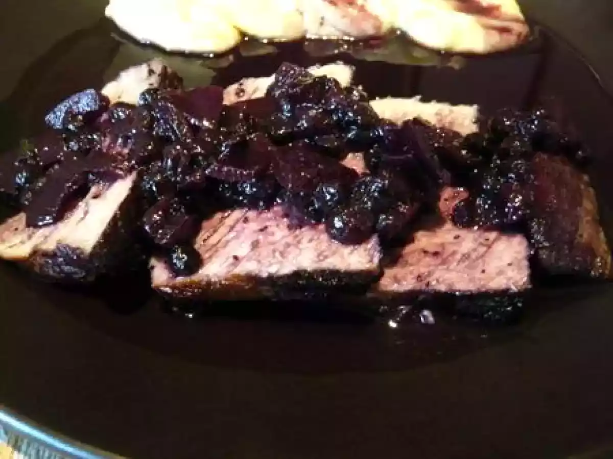 Rôti de porc aux myrtilles