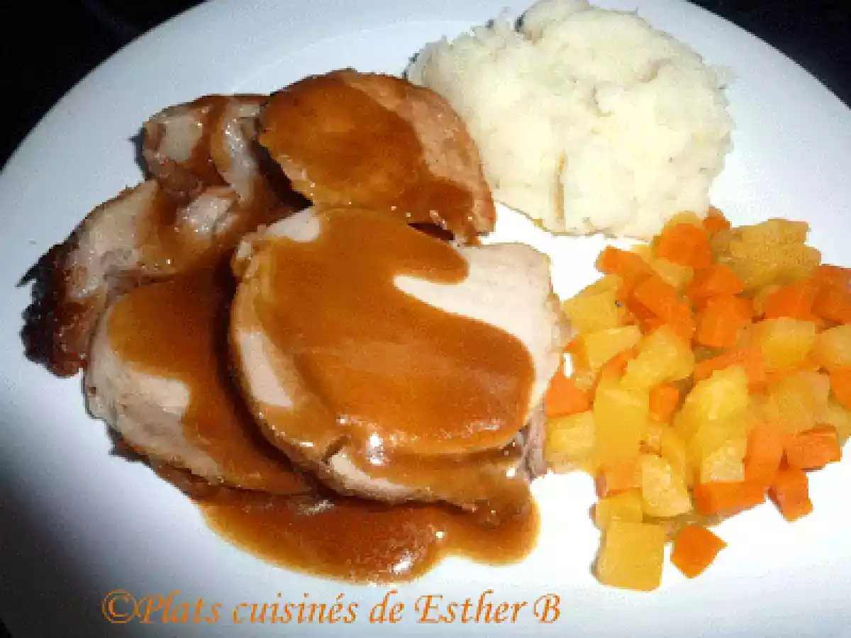 Rôti de porc aux pommes