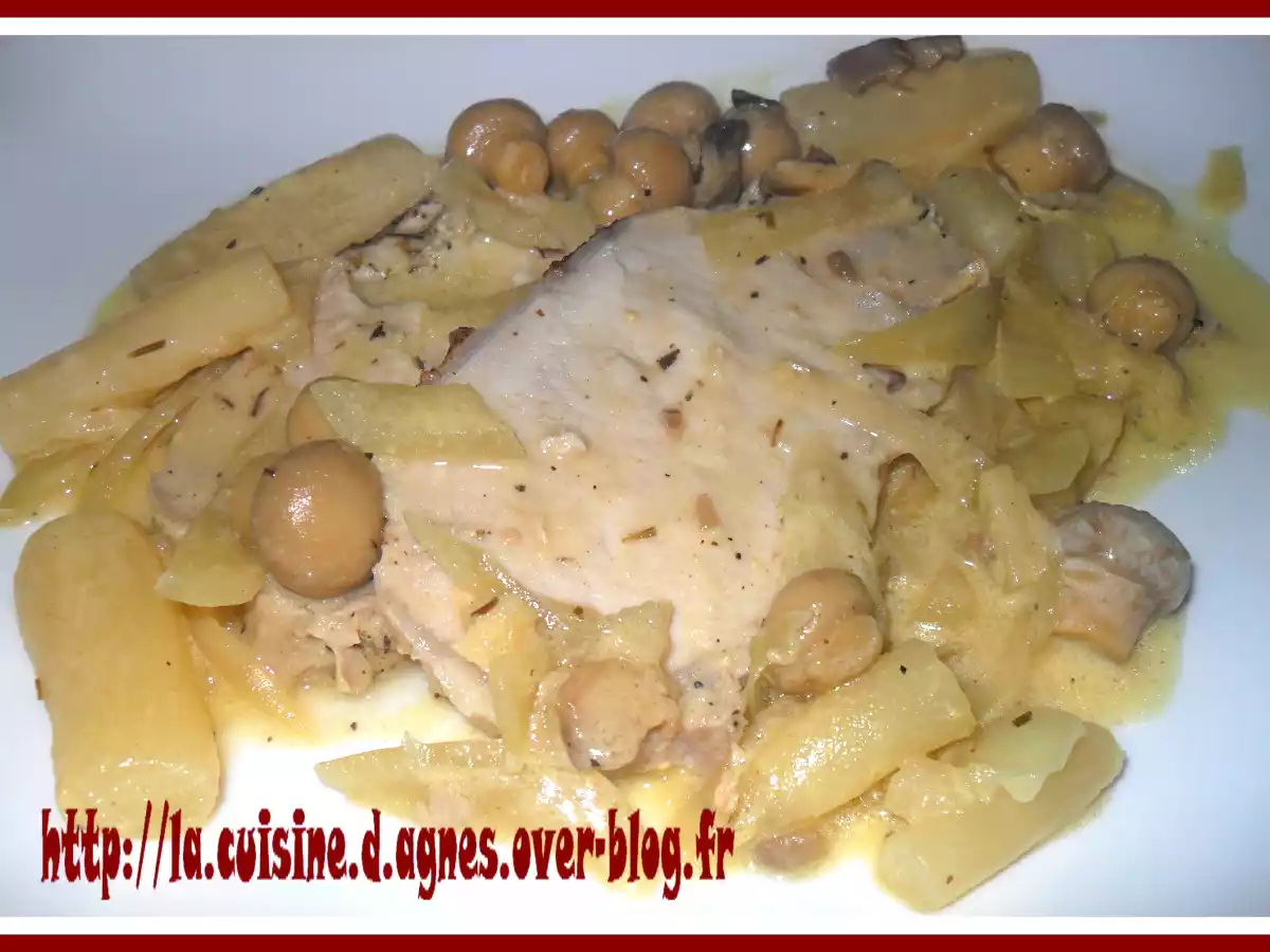 Rôti de porc aux salsifis en cocotte