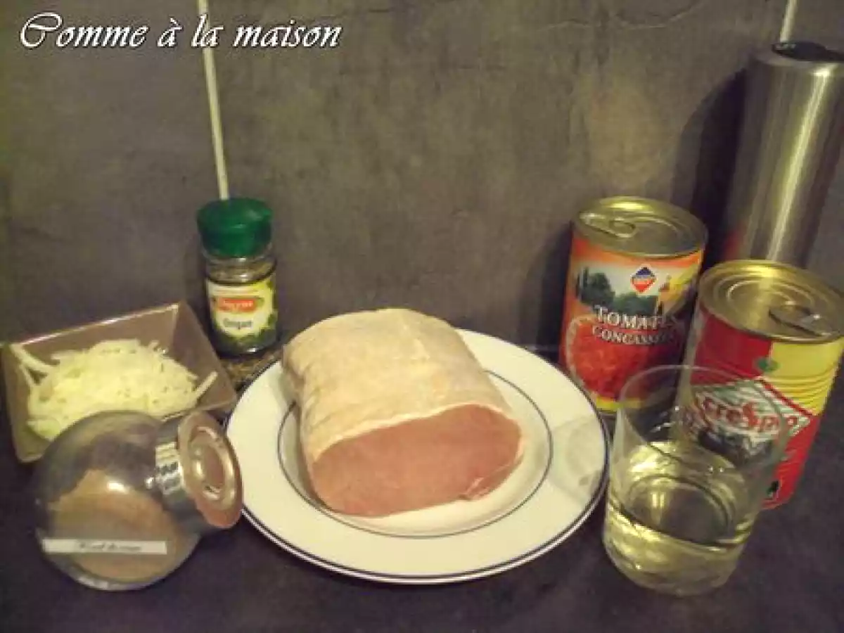 Rôti de porc farci aux olives et jambon cru - photo 2