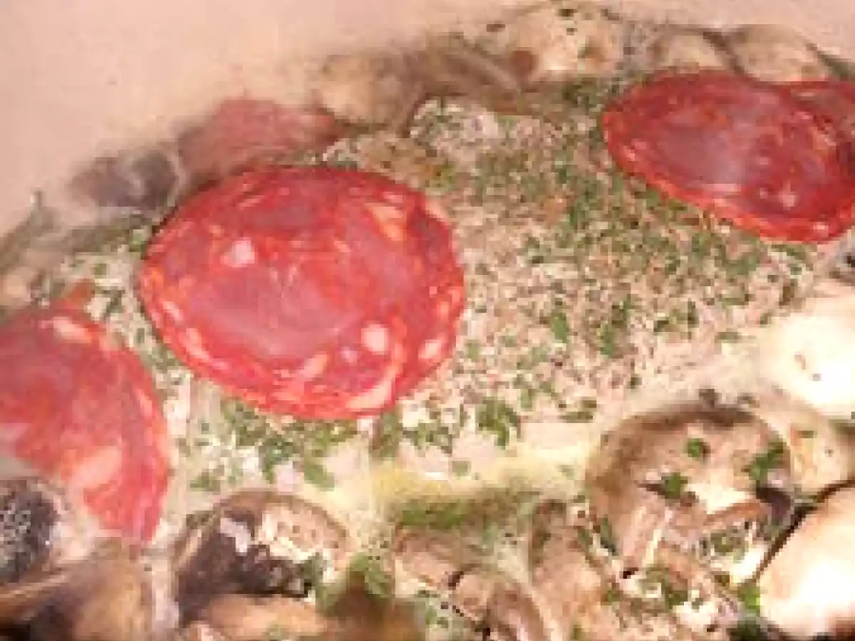 ROTI DE VEAU AU CHORIZO ET CHAMPIGNONS