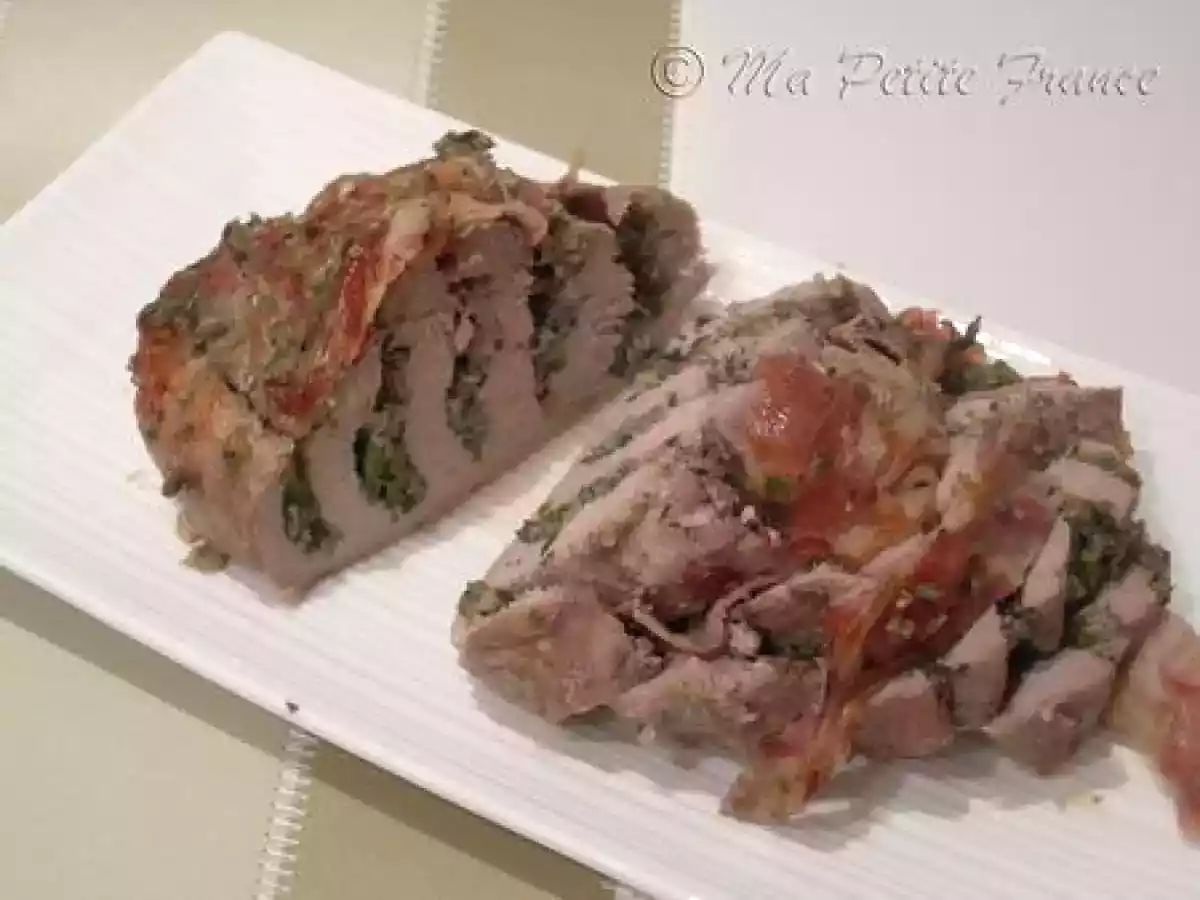 Rôti de Veau farci aux Champignons et aux Herbes