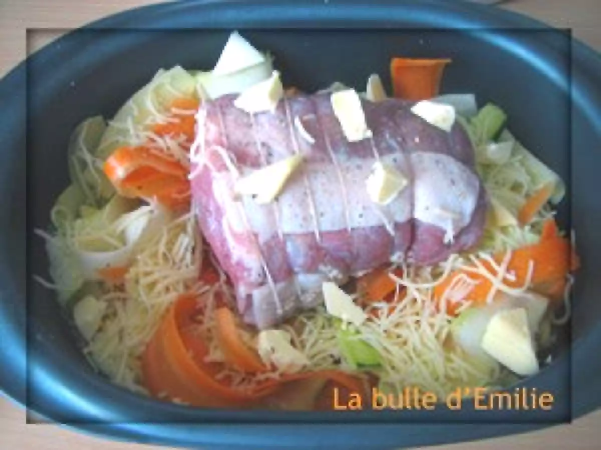 Rôti sur tagliatelles de légumes... Savoureux et diététique !