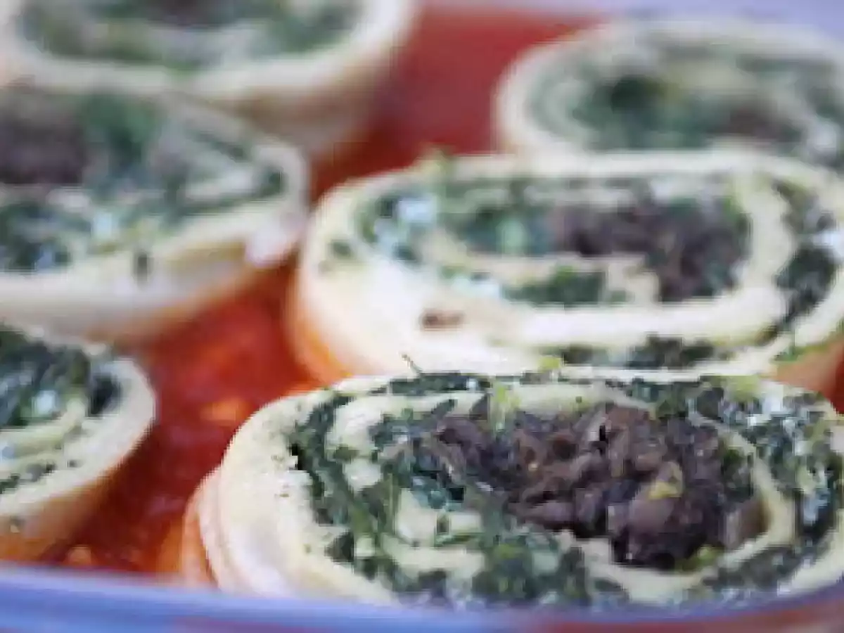 Rotolo aux champignons, épinards et ricotta