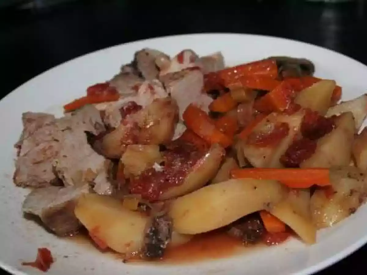 Rouelle de cochon moutardée à la mijo .