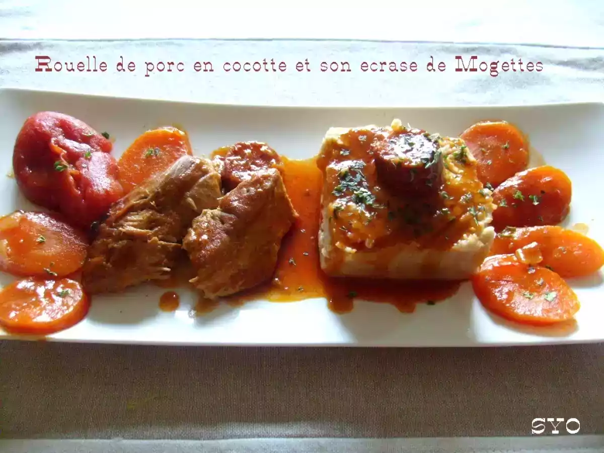 Rouelle de porc en cocotte et son écrasé de Mogettes, façon Mami