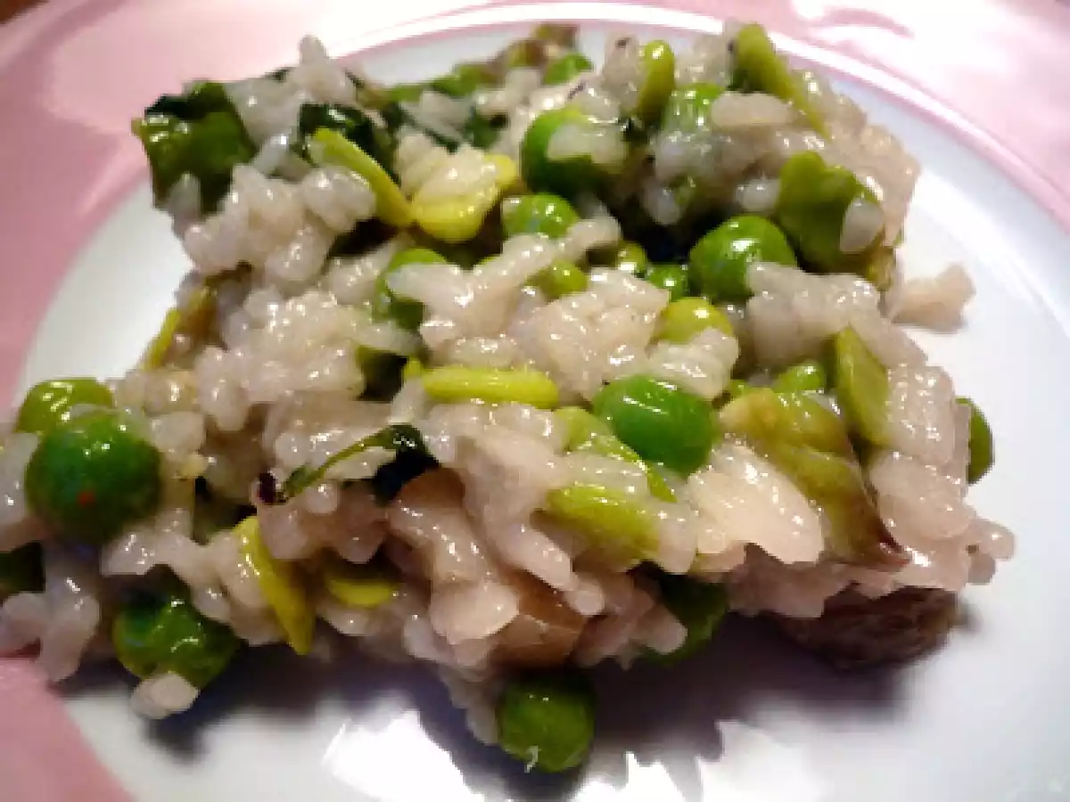 Rouget grillé et risotto printanier