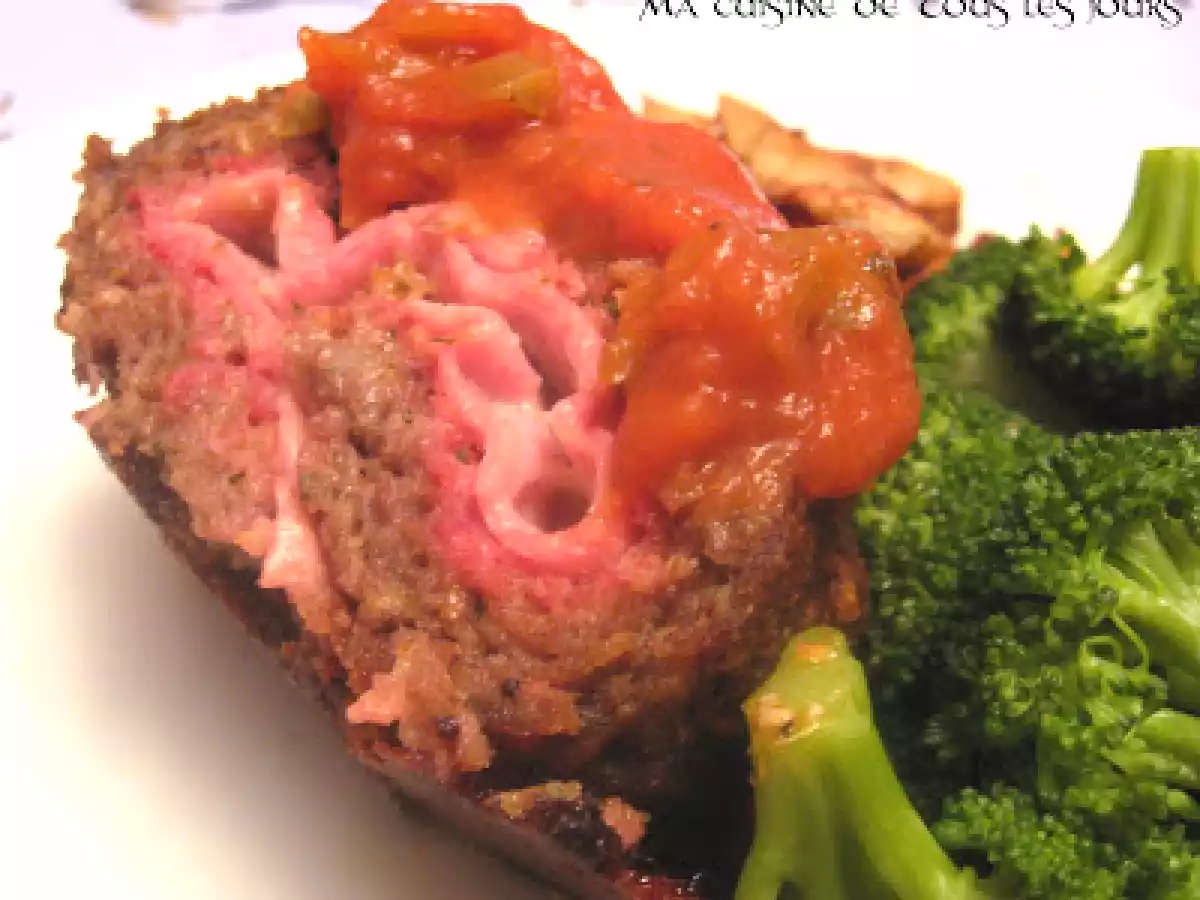 Roulade au boeuf, jambon et fromage