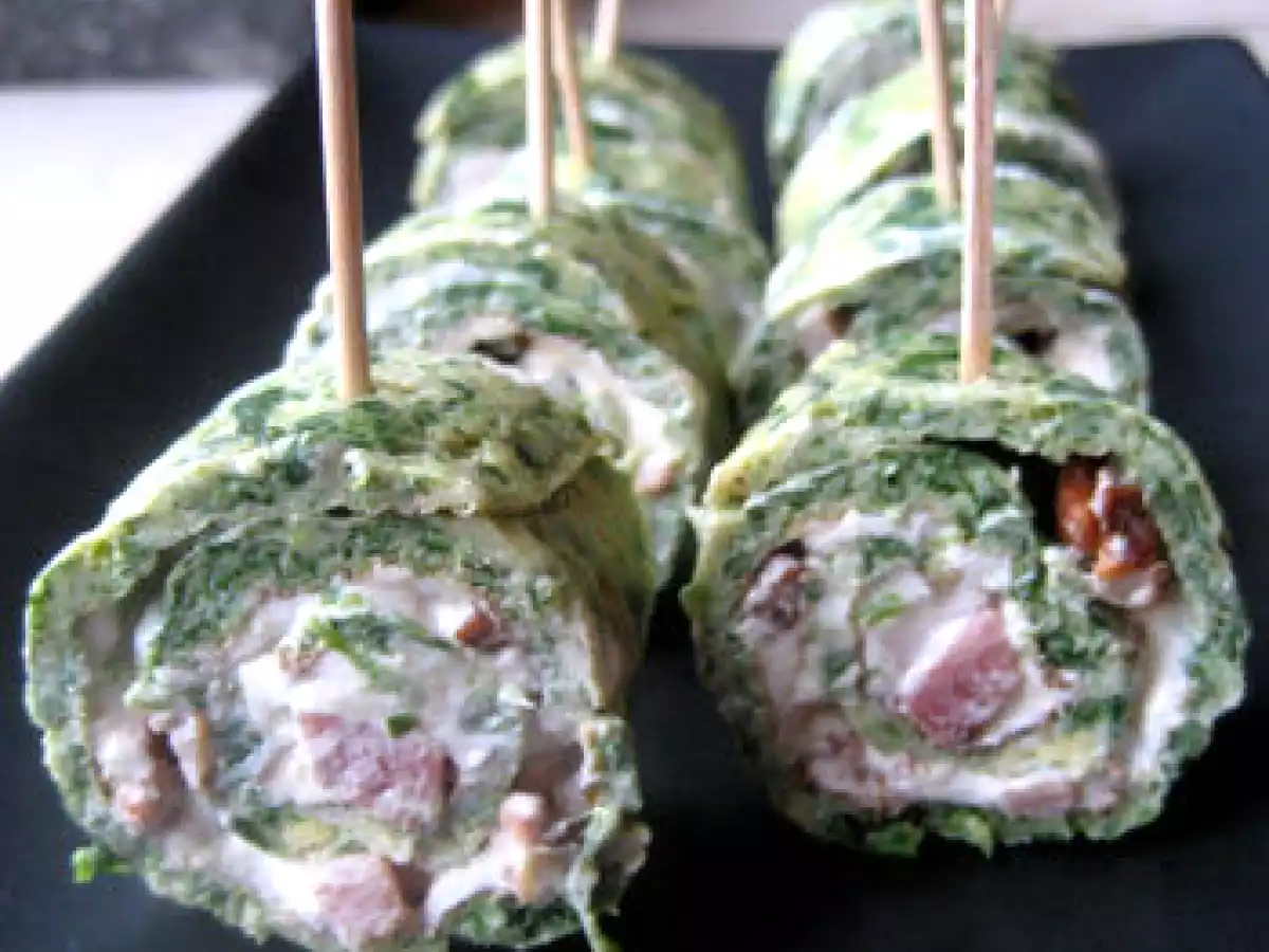 Roulade d'épinard au chèvre et lardons