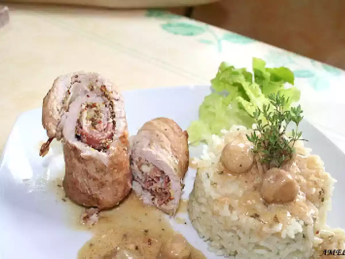 ROULADE DE PORC AU JAMBON, MOUTARDE ET CANTAL - photo 2