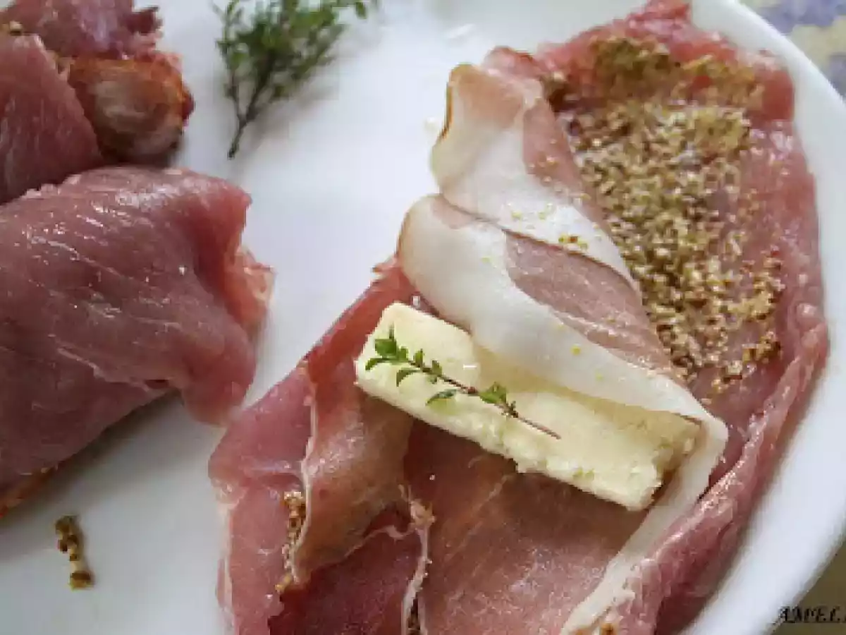 ROULADE DE PORC AU JAMBON, MOUTARDE ET CANTAL - photo 3