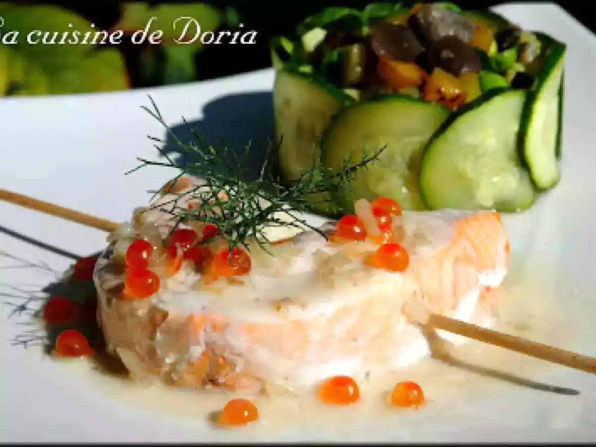 Roulade de saumon et coquilles Saint-Jacques accompagnée de sa jardinière de légume - photo 3