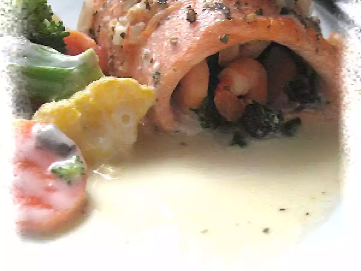 Roulade de truite, épinards et crevettes - photo 2