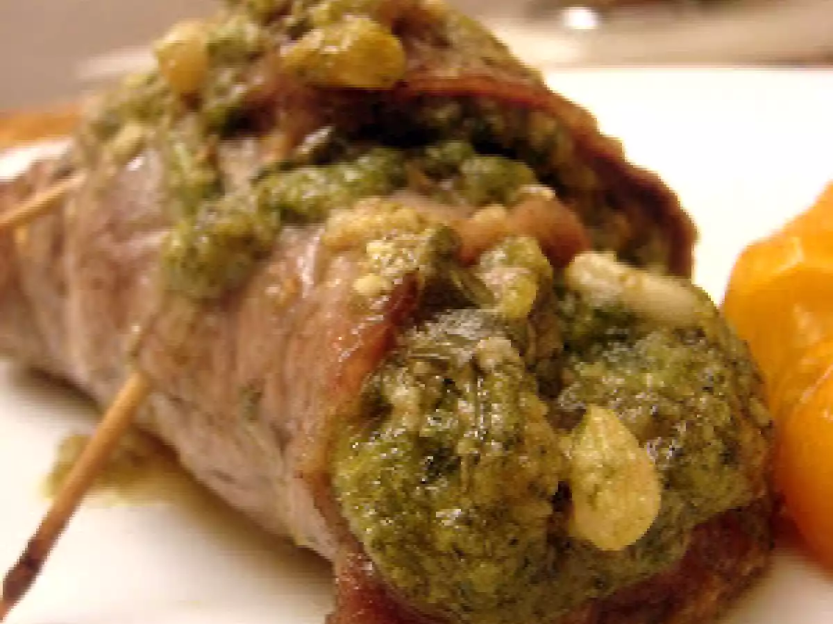 Roulade de veau au pesto roquette-basilic