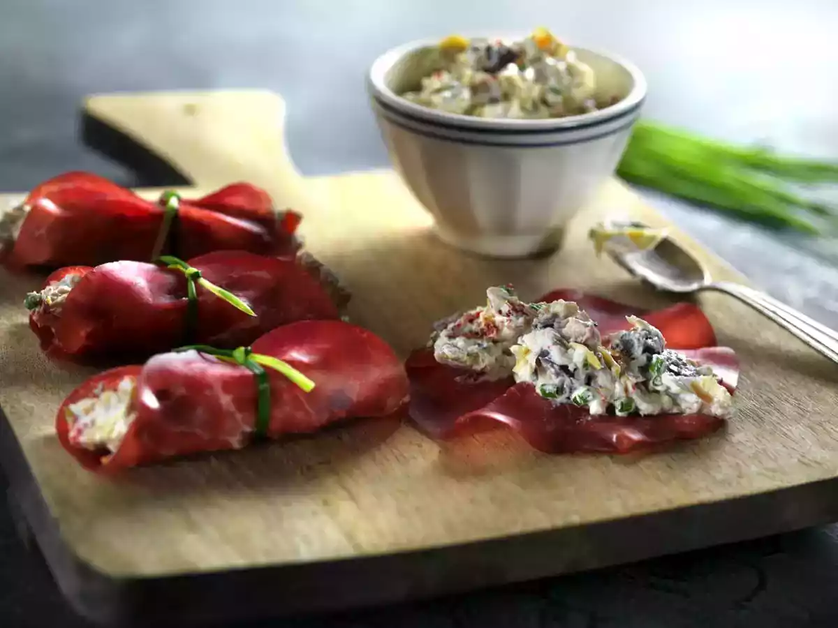 Roulades de bresaola à la ricotta
