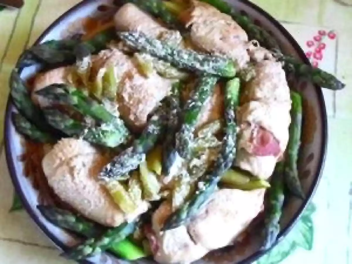 Roulades de poulet aux asperges, sauce bière - photo 2