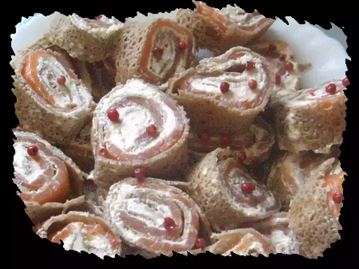 Roulades de saumon fumé et fromage frais