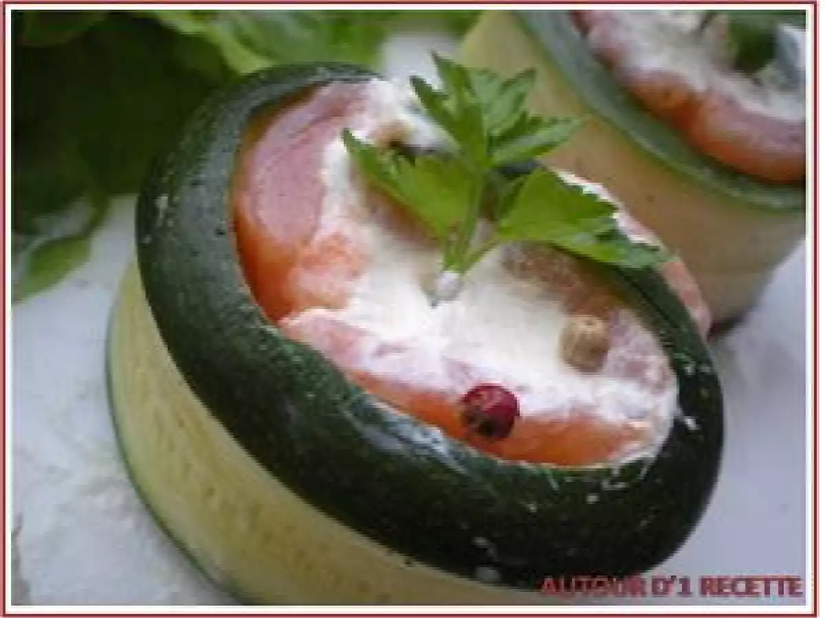 Roulé au Saumon Fumé, Courgettes & Fromage frais