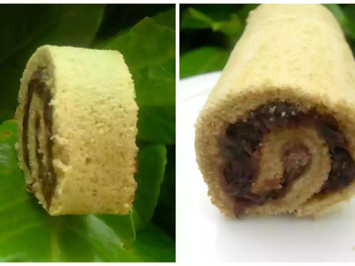 Roulé au thé matcha et haricots azukis et manjus aux haricots azukis - photo 2