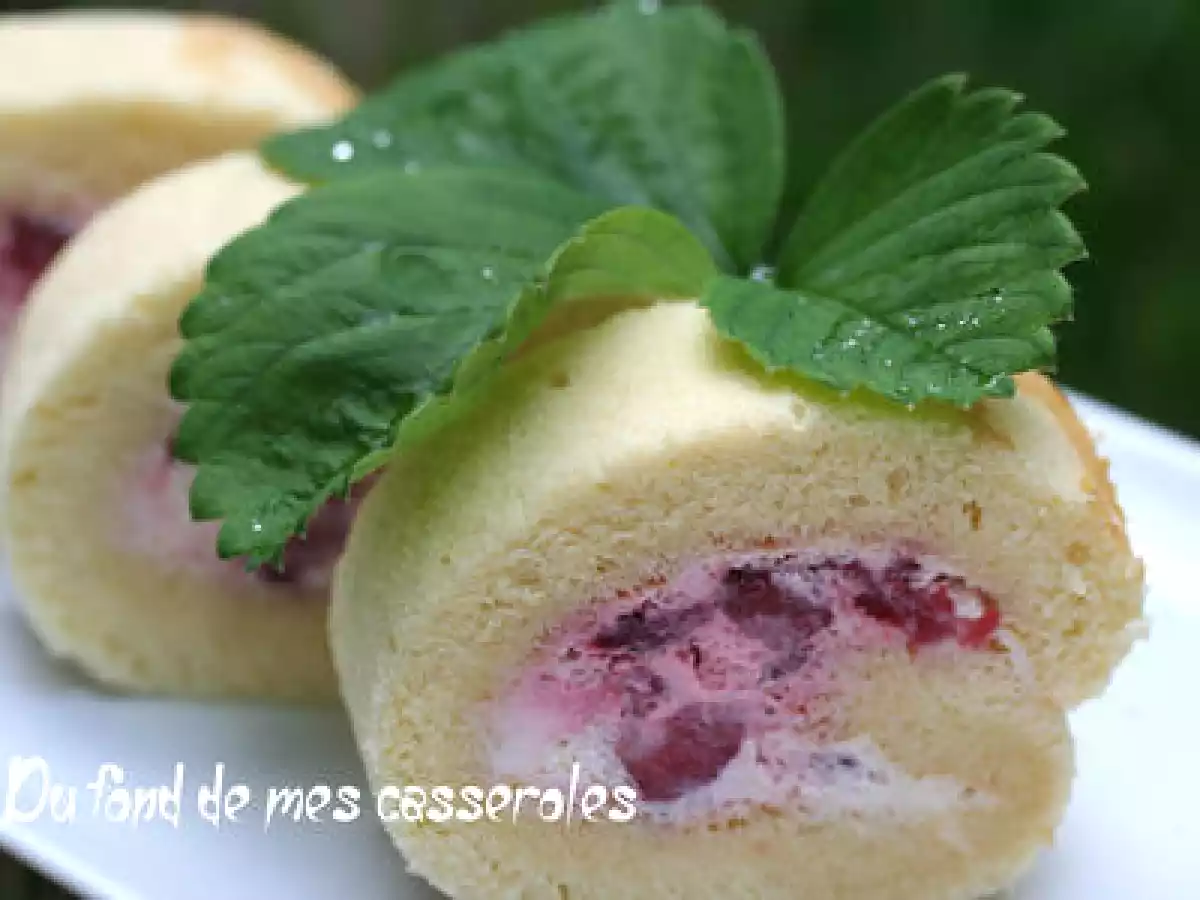 Roulé aux fraises et mascarpone