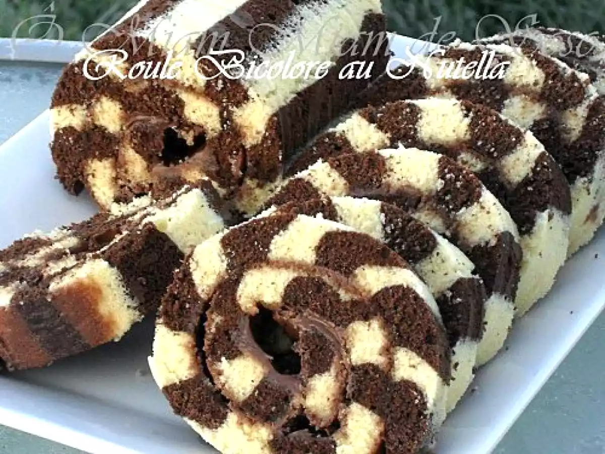 Roulé bicolore au Nutella - Sans beurre -