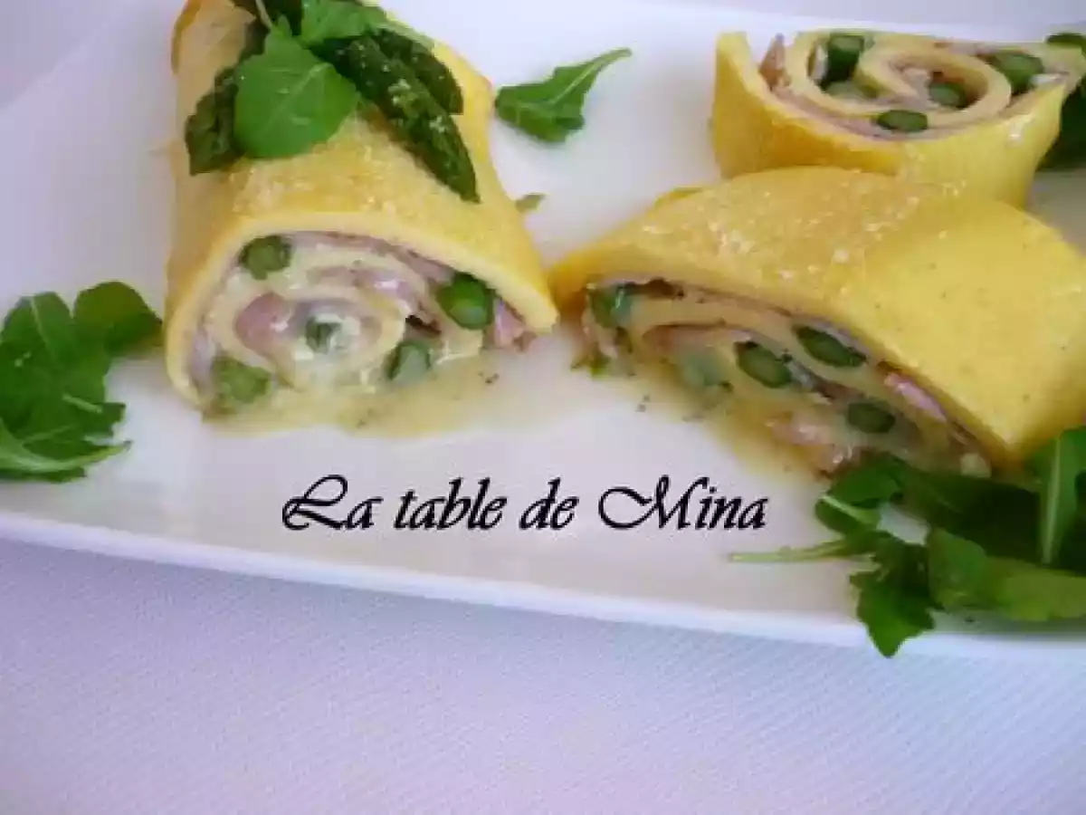 Roulé d'omelette au brie et aux asperges - photo 2