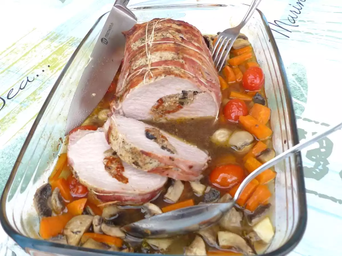 Roulé de porc aux tomates séchées
