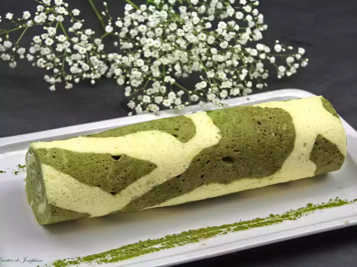 Roulé girafe au thé matcha et citron