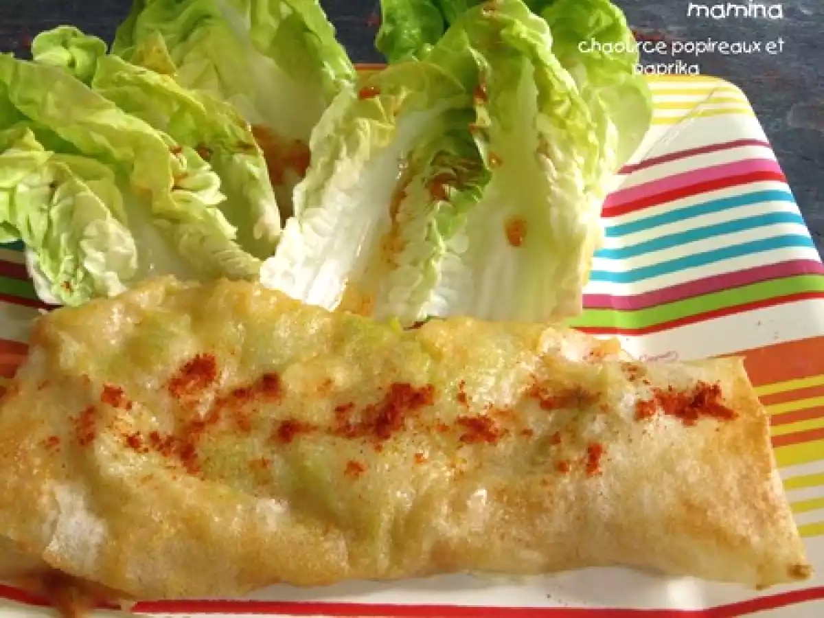 Rouleau, nem, crêpe au chaource et paprika