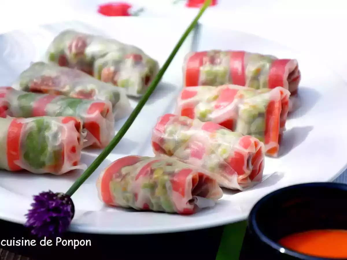 Rouleaux de printemps faciles et sa vinaigrette