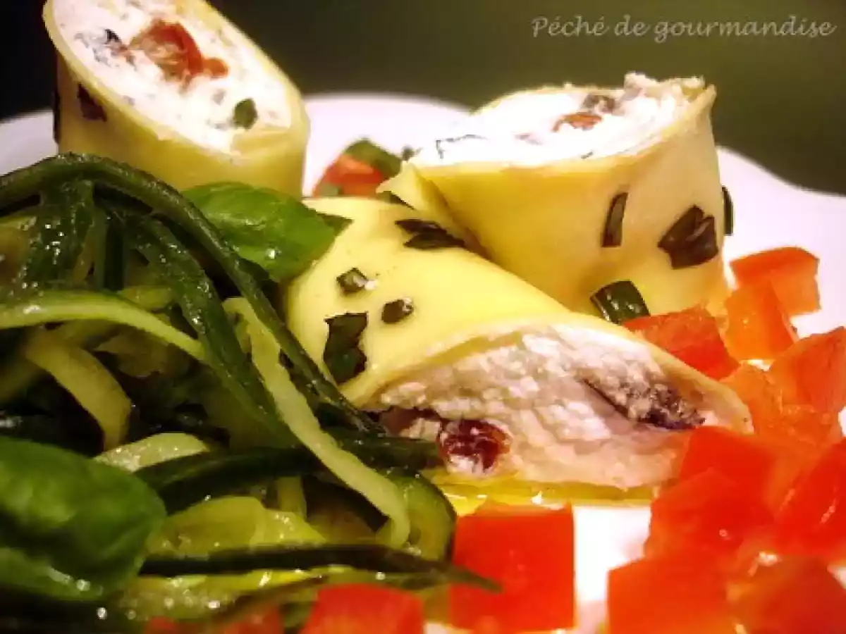Rouleaux de ricotta au basilic et tomates séchées - photo 2