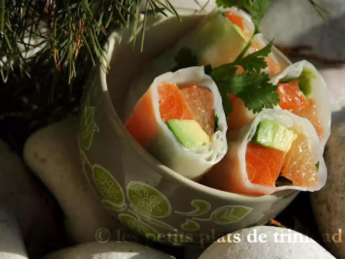 Rouleaux de saumon, avocat et pamplemousse - photo 2