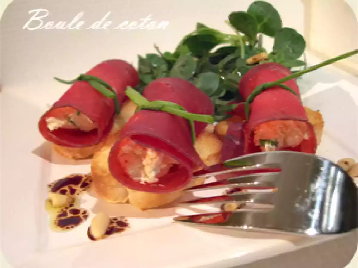 Rouleaux de viande des Grisons au chèvre