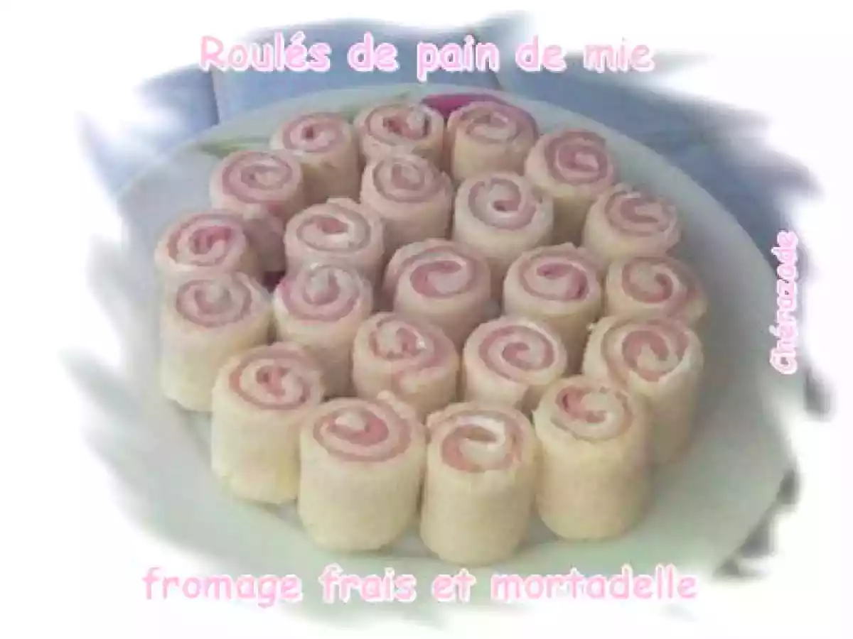 Roulés de pain de mie (fromage frais et mortadelle)