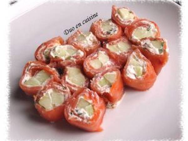 Roulés de saumon façon maki