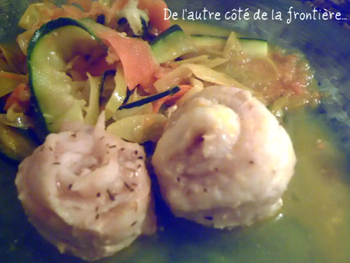 ROULÉS DE SOLE ET PETITS LÉGUMES VAPEUR