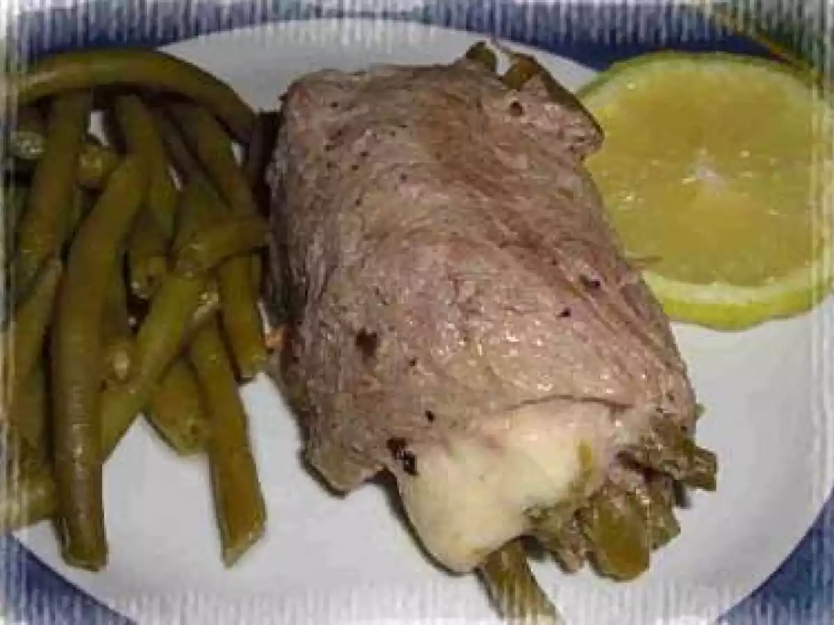 Roulés de veau aux haricots verts et mozzarella