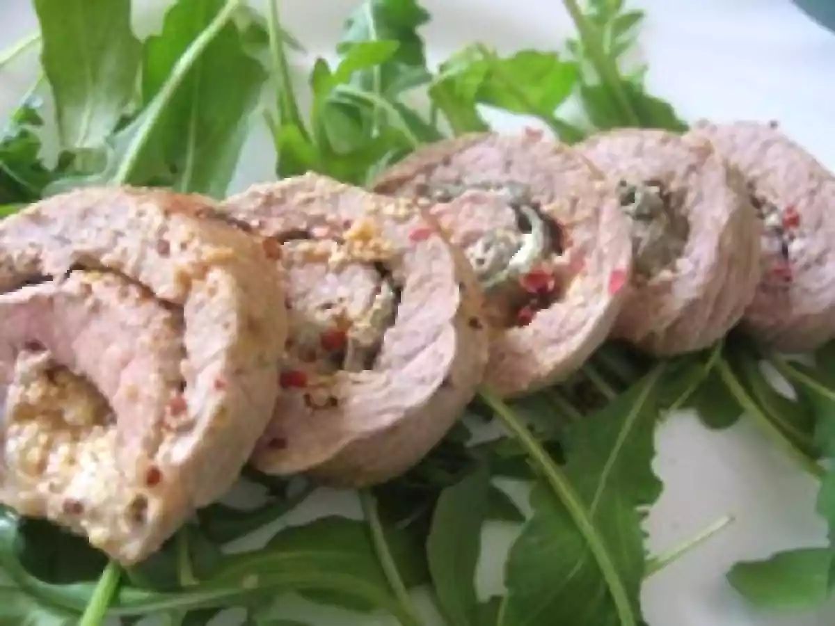 Roulés de veau sauge, fromage blanc-moutarde