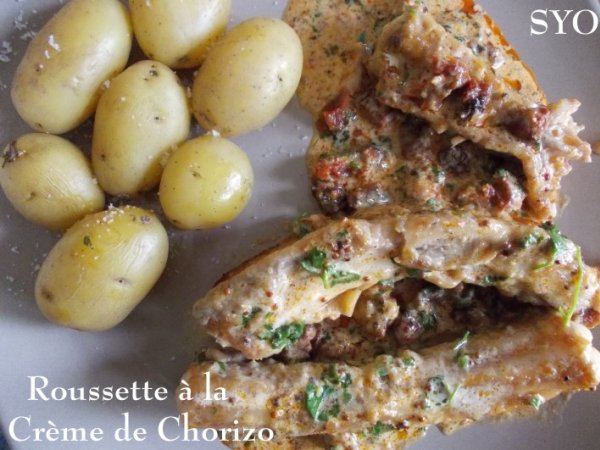 Roussette à la crème de chorizo de mamigoz
