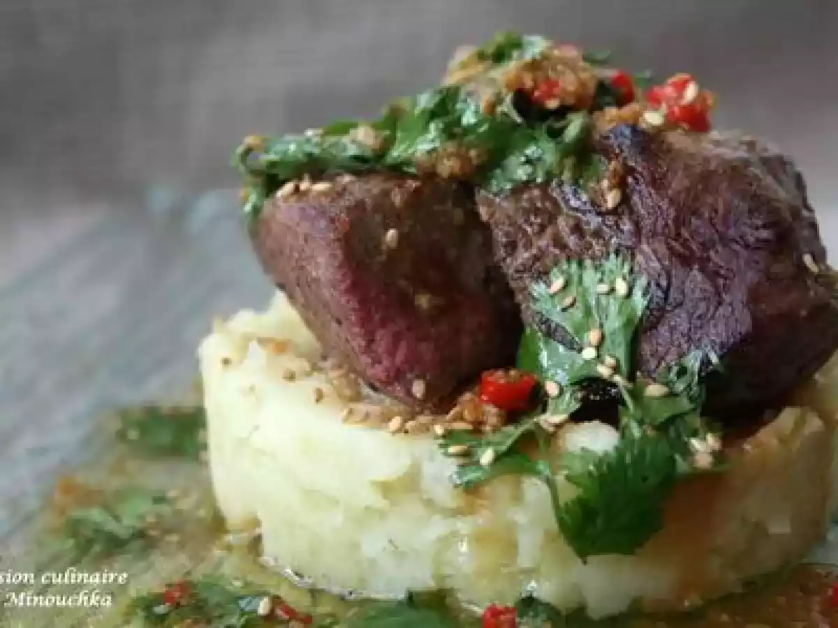 Rumsteack et son écrasé de panais aux saveurs Thaï