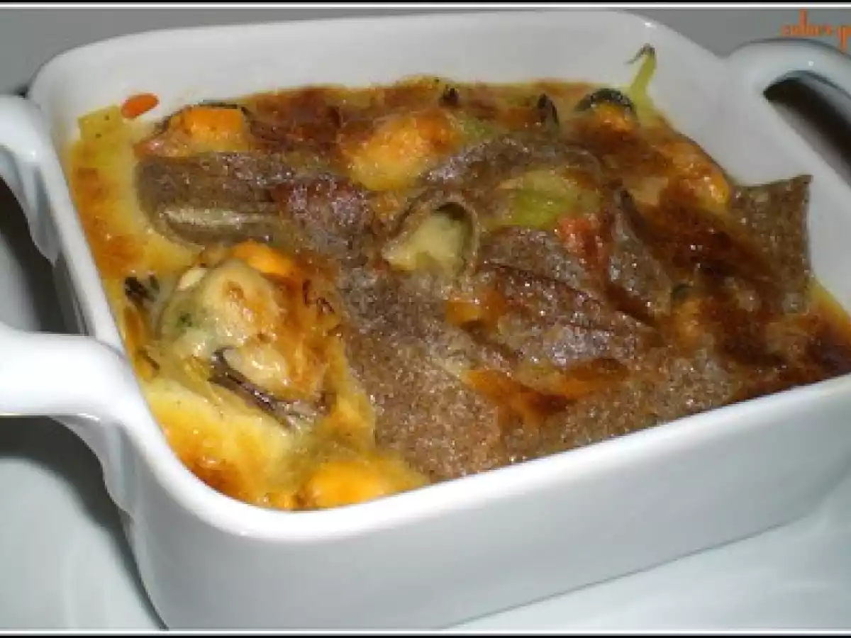 Sabayon de moules aux légumes croquants et tagliatelles de blé noir