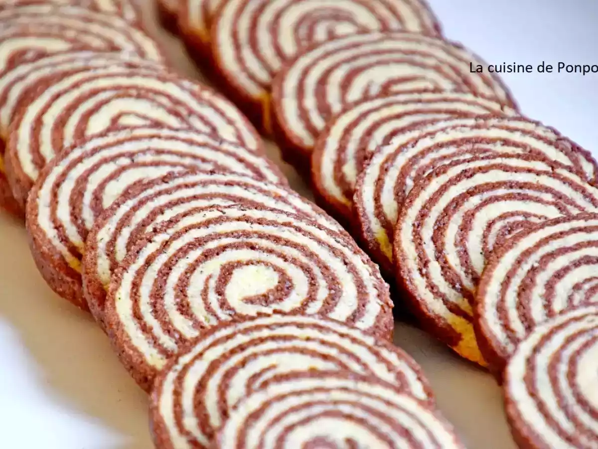 Sablé spirale vanille et confiture de lait cacao et noisette