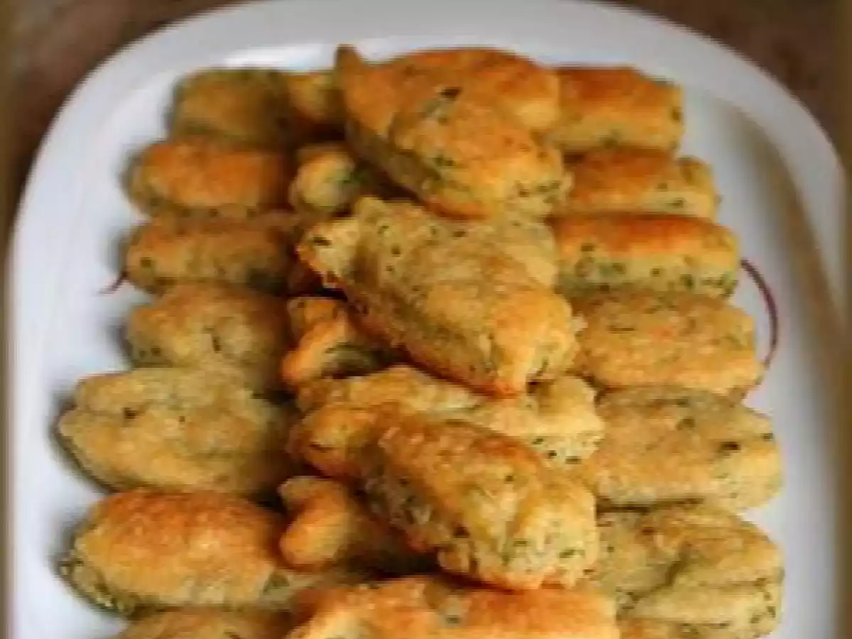 Sablés au parmesan et roquette.