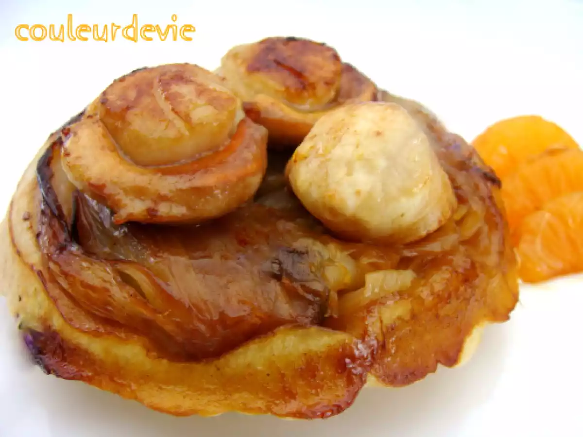 Saint-Jacques à l'huile de mandarine et tatin d'endives - photo 2