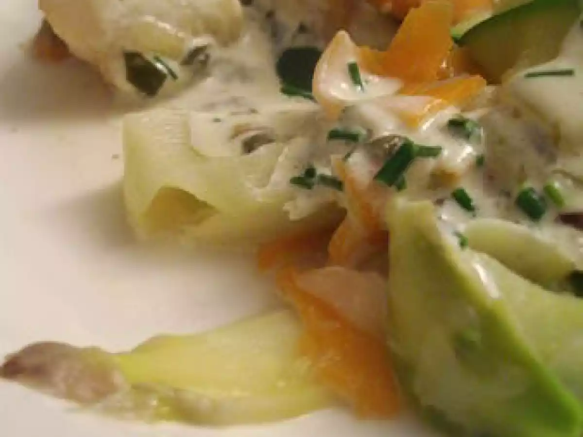 Saint Jacques à la crème à l'oseille et tagliatelles de légumes - photo 2