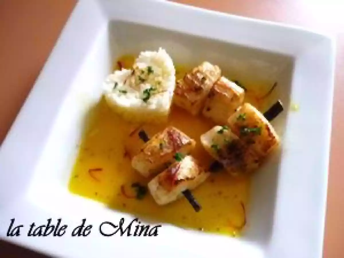 SAINT-JACQUES à la réglisse en brochettes...