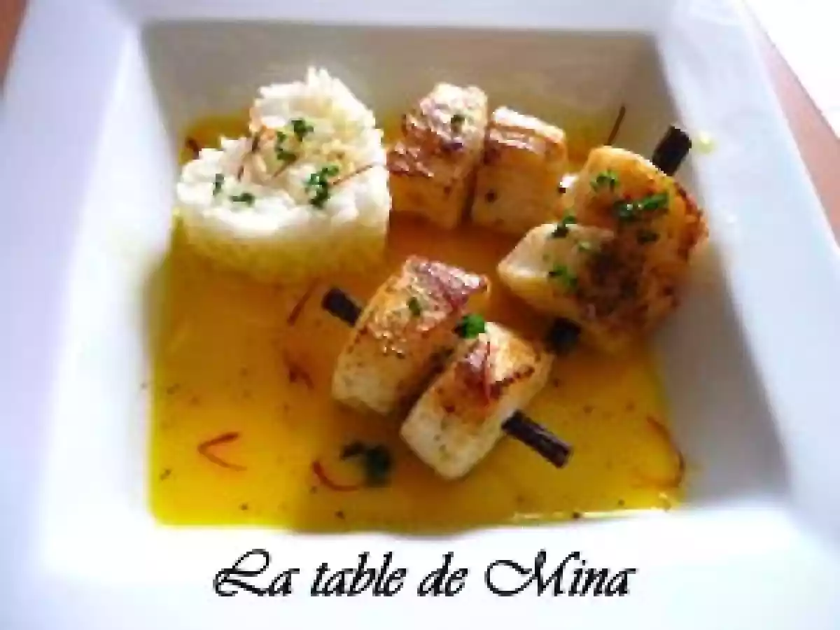 SAINT-JACQUES à la réglisse en brochettes... - photo 2