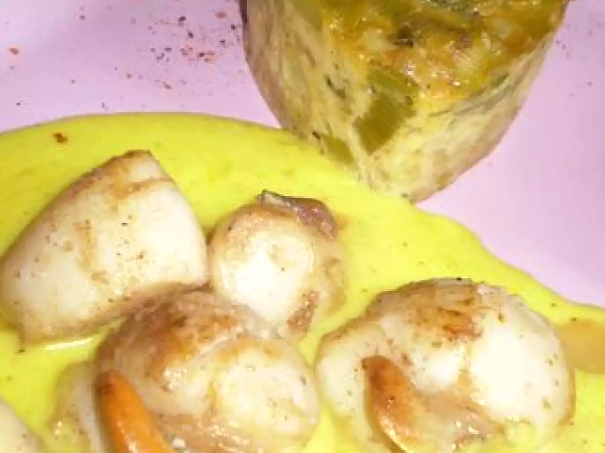 Saint Jacques au curry et Flans de poireaux (Bonne fête mÔman)