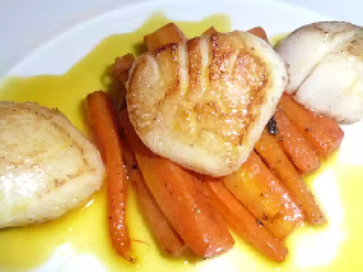 Saint jacques au sauternes et carottes confites